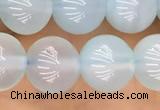 CBC810 15.5 inches 8mm round blue chalcedony gemstone beads