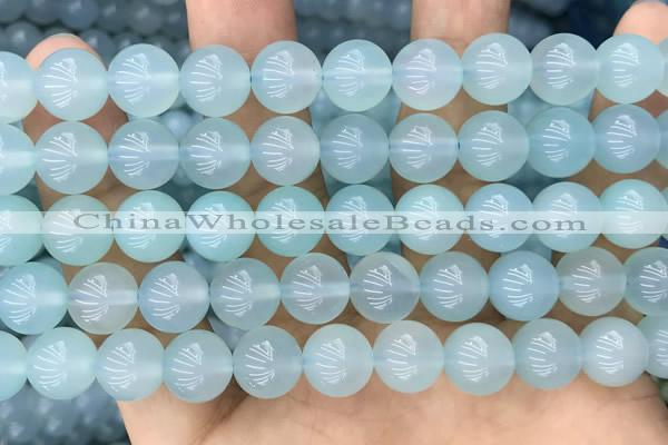 CBC814 15.5 inches 10mm round blue chalcedony gemstone beads