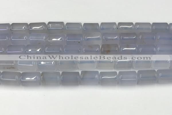 CBC828 15.5 inches 10*14mm tube blue chalcedony gemstone beads