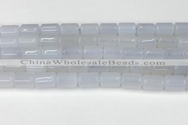 CBC829 15.5 inches 10*14mm tube blue chalcedony gemstone beads