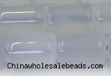 CBC831 15.5 inches 10*14mm tube blue chalcedony gemstone beads
