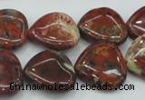 CBD01 15.5 inches 20*20mm heart brecciated jasper gemstone beads