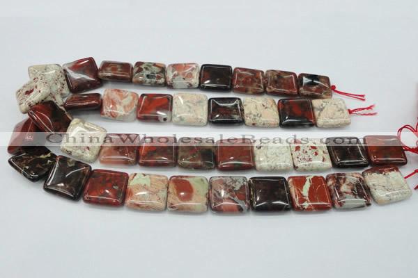 CBD08 15.5 inches 20*20mm square brecciated jasper gemstone beads