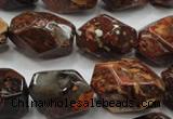 CBD28 15.5 inches 15*24mm faceted nuggets brecciated jasper gemstone beads