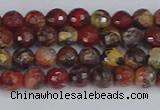 CBD368 15.5 inches 4mm faceted round brecciated jasper beads