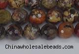 CBD370 15.5 inches 8mm faceted round brecciated jasper beads