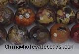 CBD371 15.5 inches 10mm faceted round brecciated jasper beads