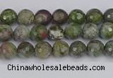 CBG100 15.5 inches 4mm faceted round bronze green gemstone beads