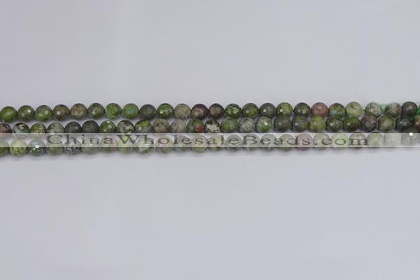 CBG100 15.5 inches 4mm faceted round bronze green gemstone beads