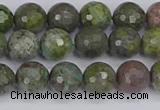 CBG102 15.5 inches 8mm faceted round bronze green gemstone beads