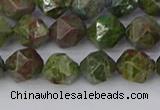 CBG109 15.5 inches 8mm faceted nuggets bronze green gemstone beads