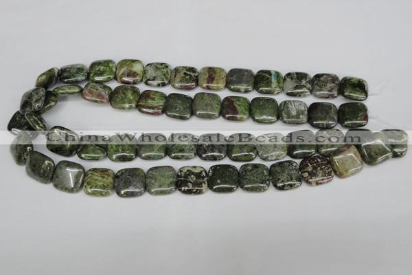 CBG41 15.5 inches 16*16mm square bronze green gemstone beads