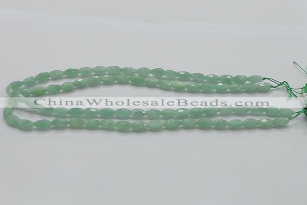 CBJ12 15.5 inches 6*10mm faceted rice jade beads wholesale