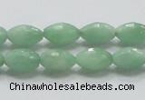 CBJ14 15.5 inches 8*12mm faceted rice jade beads wholesale