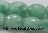 CBJ18 15.5 inches 15*20mm faceted rice jade beads wholesale