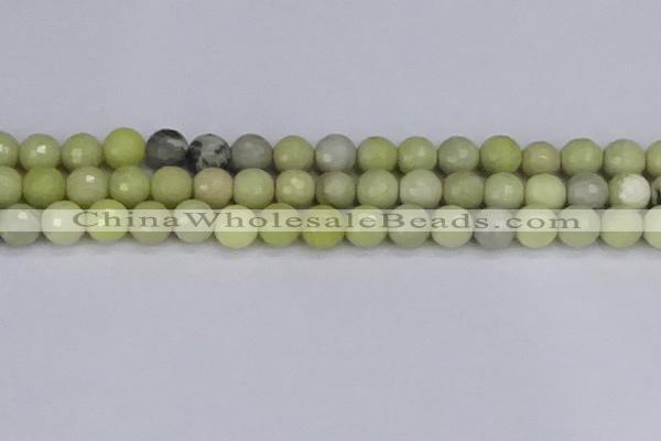 CBJ212 15.5 inches 8mm faceted round Australia butter jade beads