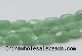 CBJ27 15.5 inches 6*10mm faceted oval jade beads wholesale