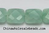 CBJ34 15.5 inches 20*20mm faceted square jade beads wholesale