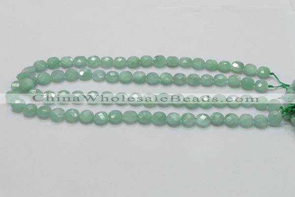 CBJ36 15.5 inches 10mm faceted flat round jade beads wholesale