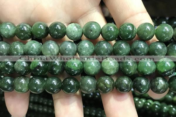 CBJ632 15.5 inches 8mm round Russian green jade beads wholesale