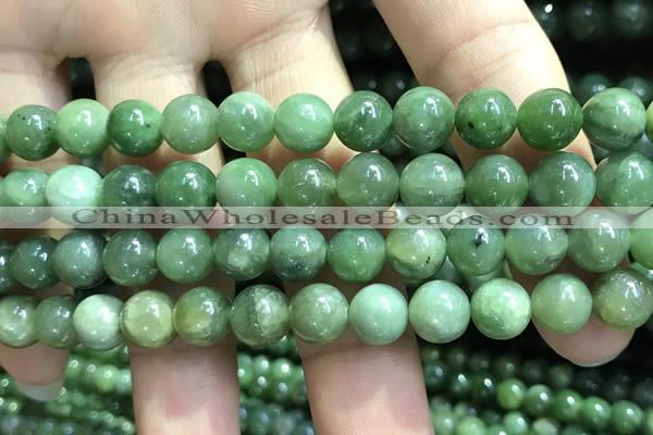 CBJ637 15.5 inches 8mm round Russian green jade beads wholesale