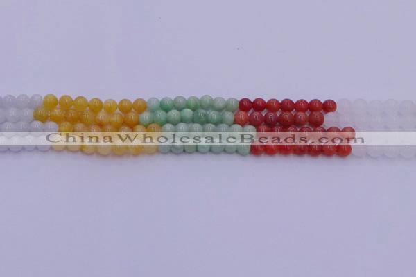 CBJ661 15.5 inches 6mm round mixed jade beads wholesale