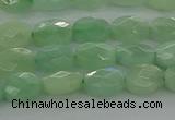CBJ67 15.5 inches 6*8mm faceted oval jade gemstone beads