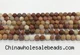 CBJ741 15.5 inches 8mm round petrified wood jade gemstone beads wholesale