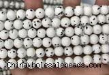 CBJ747 15.5 inches 8mm round dalmatian jade gemstone beads wholesale