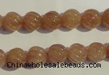 CBQ15 15.5 inches 10mm carved round strawberry quartz beads wholesale