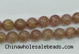 CBQ202 15.5 inches 8mm round strawberry quartz beads wholesale