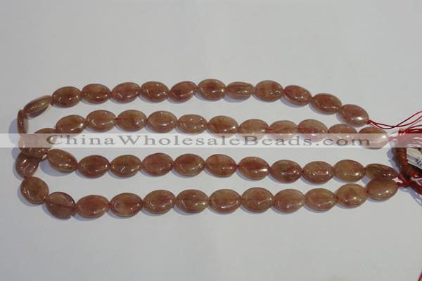 CBQ21 15.5 inches 12*16mm oval strawberry quartz beads wholesale