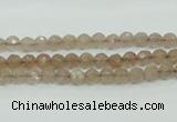 CBQ210 15.5 inches 4mm faceted round strawberry quartz beads