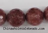 CBQ218 15.5 inches 20mm faceted round strawberry quartz beads