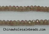 CBQ222 15.5 inches 4*6mm faceted rondelle strawberry quartz beads