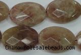 CBQ254 15.5 inches 18*25mm faceted oval strawberry quartz beads