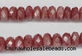 CBQ265 15.5 inches 5*10mm faceted rondelle strawberry quartz beads