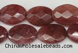 CBQ279 15.5 inches 15*20mm faceted oval strawberry quartz beads