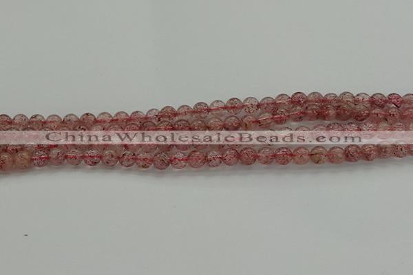 CBQ301 15.5 inches 6mm round natural strawberry quartz beads