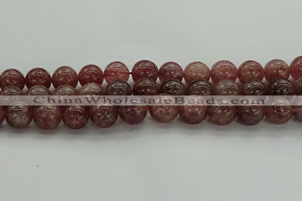 CBQ305 15.5 inches 14mm round natural strawberry quartz beads