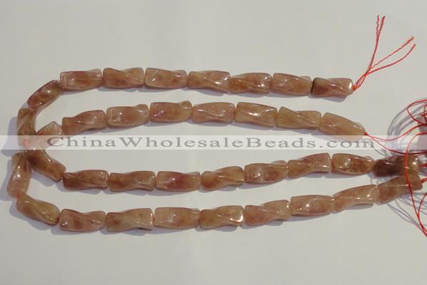 CBQ38 15.5 inches 10*22mm twisted strawberry quartz beads