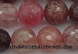 CBQ415 15.5 inches 14mm faceted round strawberry quartz beads