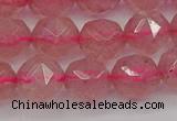 CBQ439 15.5 inches 12mm faceted nuggets strawberry quartz beads
