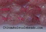 CBQ454 15.5 inches 12*16mm faceted teardrop strawberry quartz beads