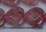 CBQ472 15.5 inches 18mm faceted heart strawberry quartz beads