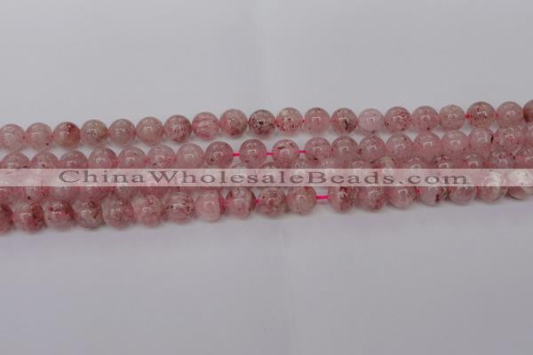 CBQ608 15.5 inches 10mm round natural strawberry quartz beads