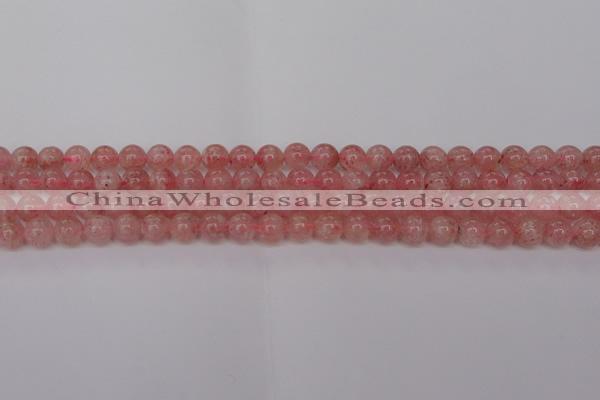 CBQ612 15.5 inches 8mm round natural strawberry quartz beads