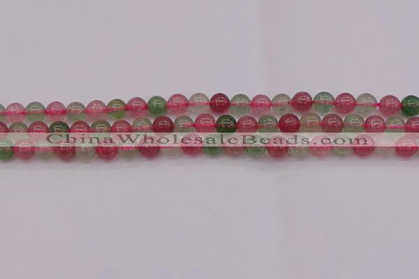 CBQ656 15.5 inches 6mm round mixed strawberry quartz beads