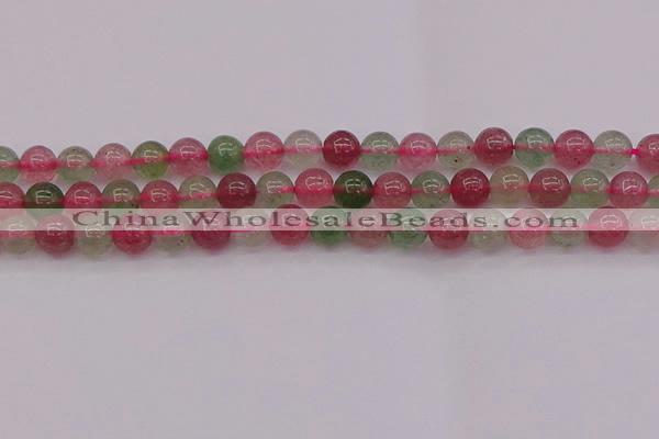 CBQ658 15.5 inches 10mm round mixed strawberry quartz beads