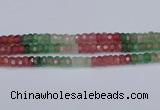 CBQ677 15.5 inches 6*11mm faceted rondelle mixed strawberry quartz beads